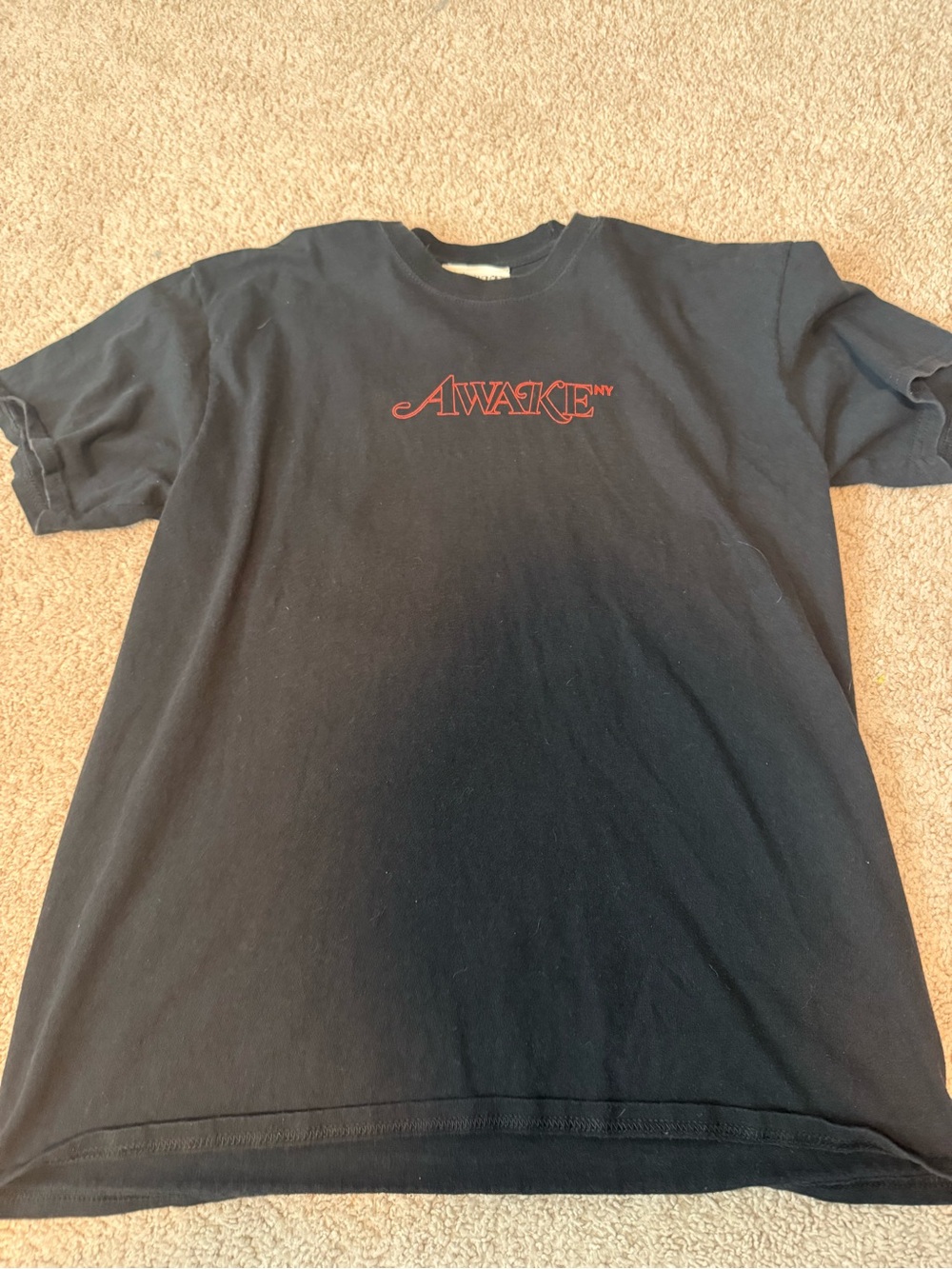 Awake NY Black T‑Shirt with Red Logo - Short Sleeve Tee